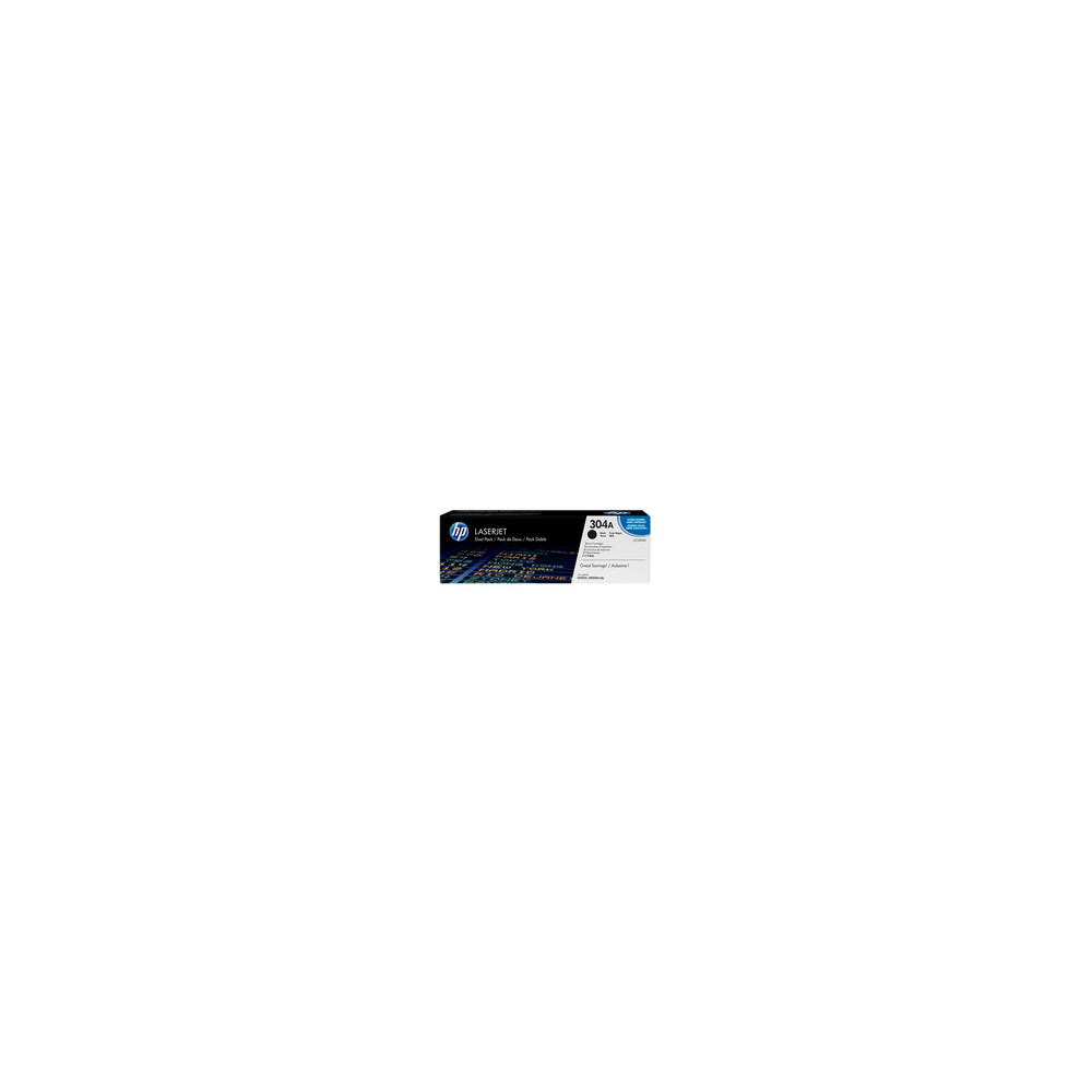 Produktbild för HP 304A - 2-pack - svart - original - LaserJet - tonerkassett (CC530AD)