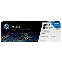 Produktbild för HP 304A - 2-pack - svart - original - LaserJet - tonerkassett (CC530AD)
