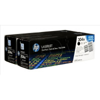 Produktbild för HP 304A - 2-pack - svart - original - LaserJet - tonerkassett (CC530AD)