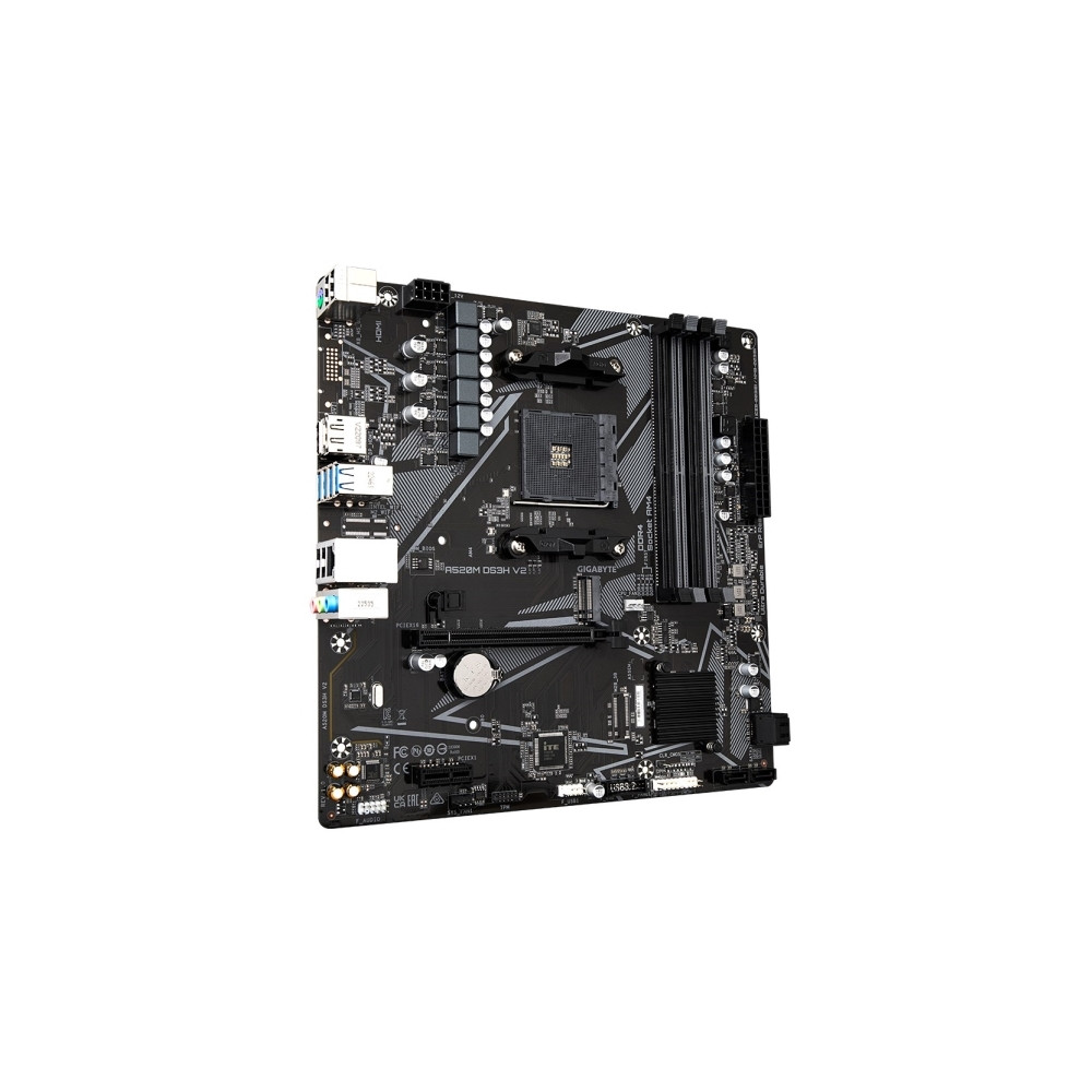 Produktbild för GIGABYTE A520M DS3H V2, AMD, Uttag AM4, AMD Ryzen 3000 Serie...