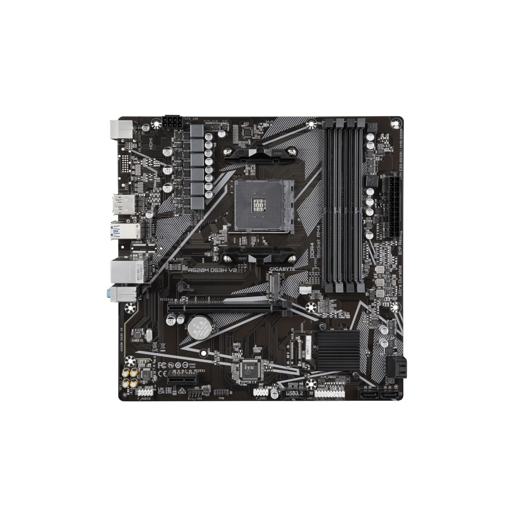 Produktbild för GIGABYTE A520M DS3H V2, AMD, Uttag AM4, AMD Ryzen 3000 Serie...