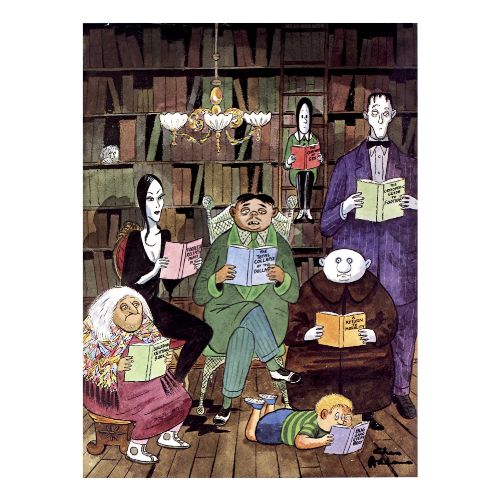 Produktbild för Charles Addams: The Addams Family Reading Notecard