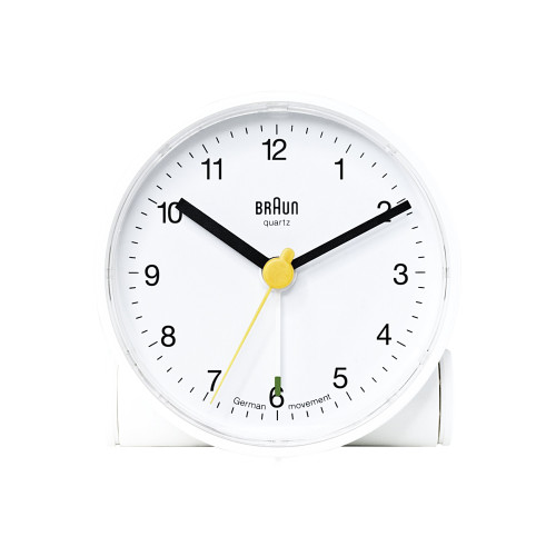 Braun Braun BNC001 - väckarklocka - rund - kvarts - skrivbord - vit