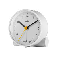Produktbild för Braun BNC001 - väckarklocka - rund - kvarts - skrivbord - vit