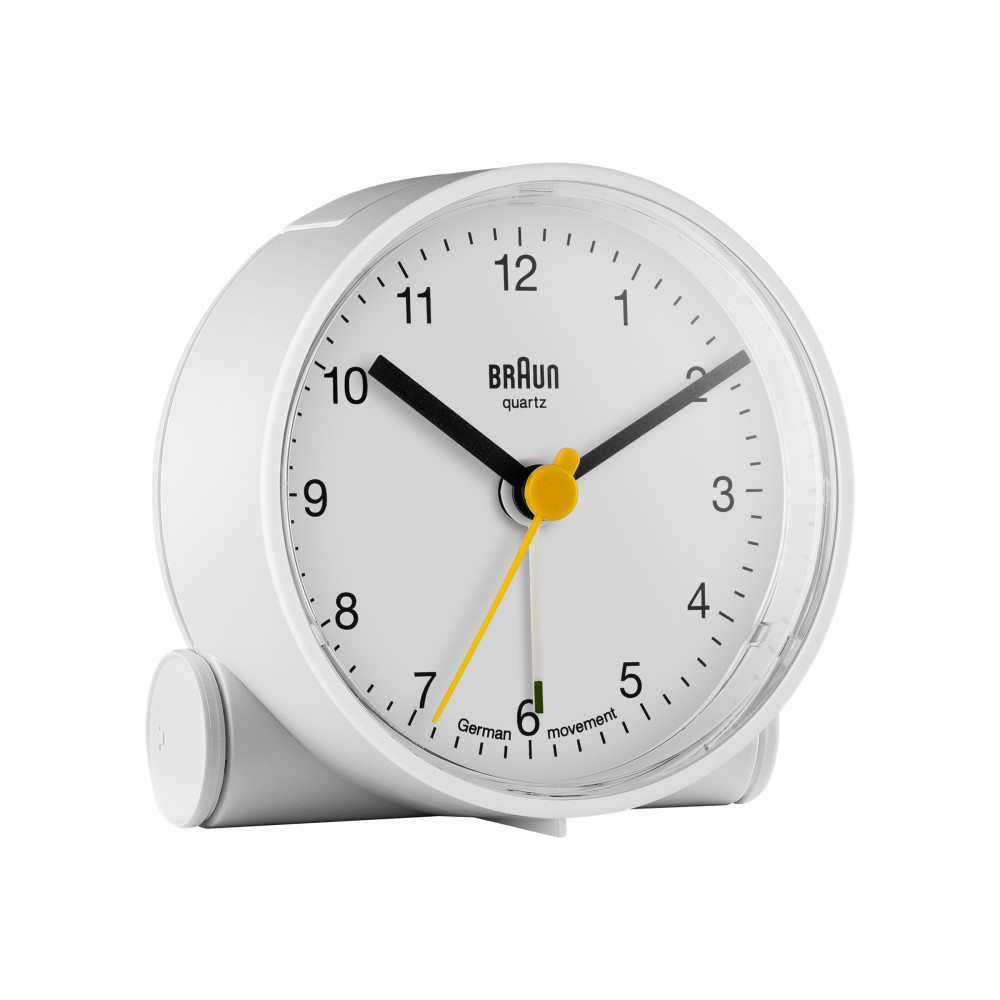 Produktbild för Braun BNC001 - väckarklocka - rund - kvarts - skrivbord - vit