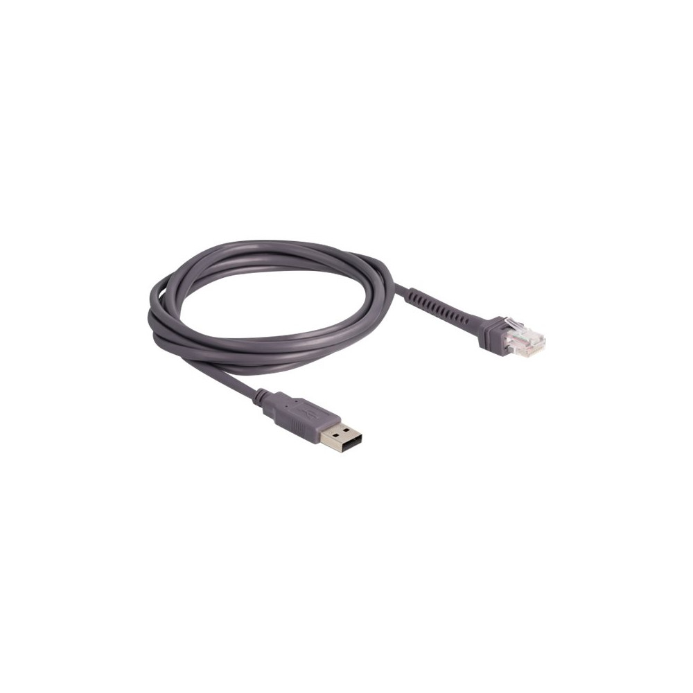 Produktbild för Delock - streckkodscannersladd - USB typ A till RJ-50 - 2 m