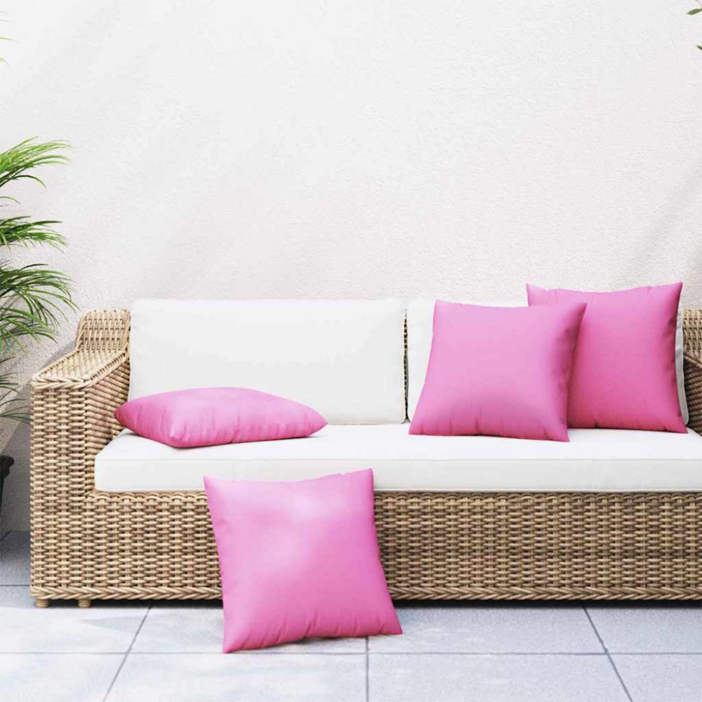 Produktbild för Spridda Kuddar Enfärgad 4 pcs Rosa 50 x 50 cm Polyester Tyg