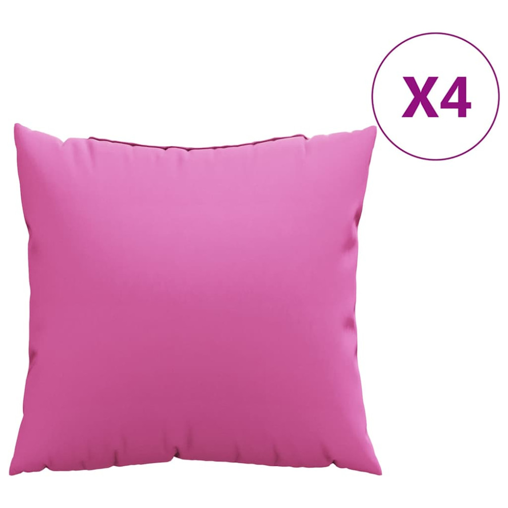 Produktbild för Spridda Kuddar Enfärgad 4 pcs Rosa 50 x 50 cm Polyester Tyg