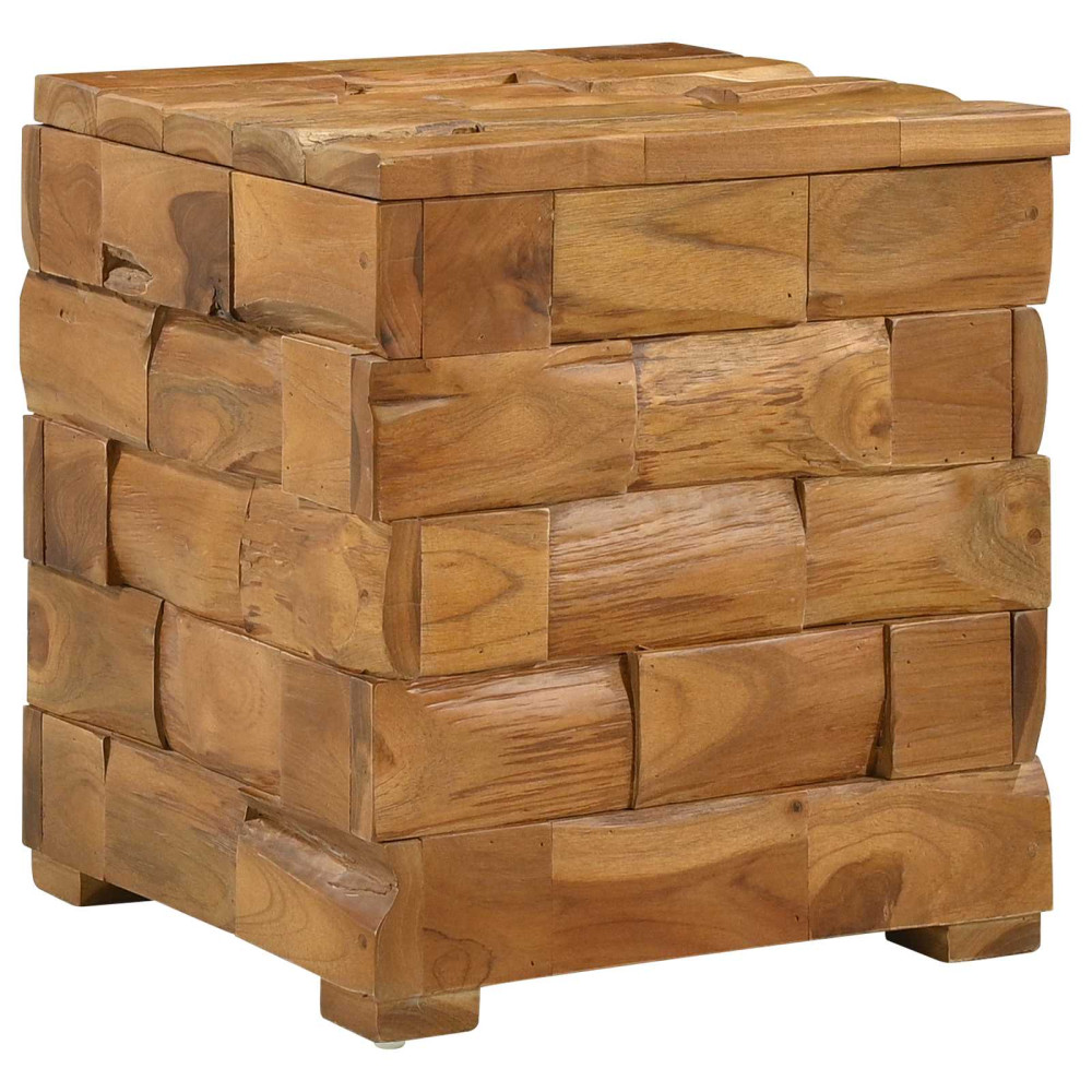 Produktbild för Förvaringspall Brun 40 x 40 x 45 cm Massivt teakträ