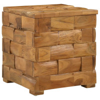 Produktbild för Förvaringspall Brun 40 x 40 x 45 cm Massivt teakträ