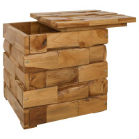 Produktbild för Förvaringspall Brun 40 x 40 x 45 cm Massivt teakträ