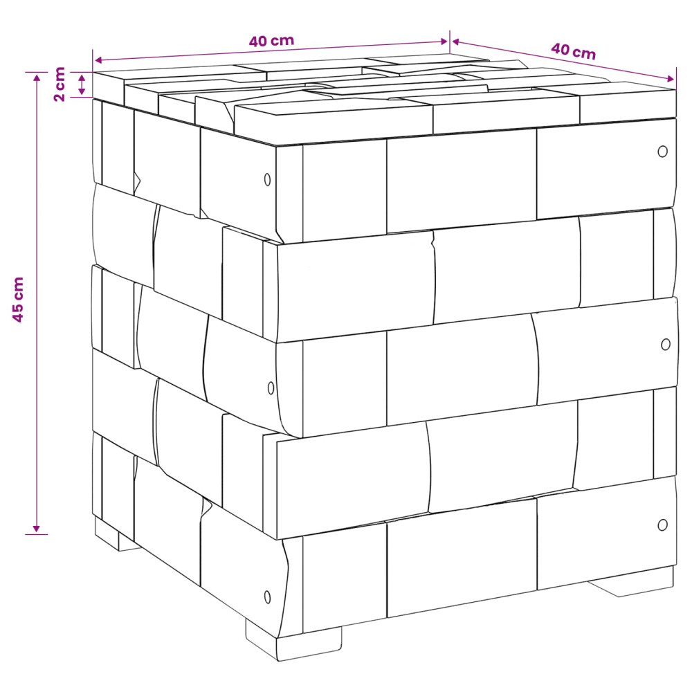 Produktbild för Förvaringspall Brun 40 x 40 x 45 cm Massivt teakträ