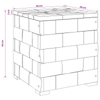 Produktbild för Förvaringspall Brun 40 x 40 x 45 cm Massivt teakträ