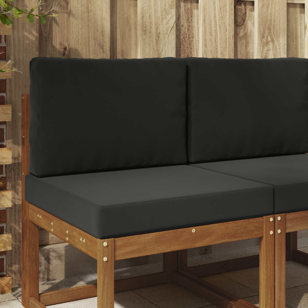 Produktbild för Utomhus Soffa Kudde 2 pcs Svart Polyester