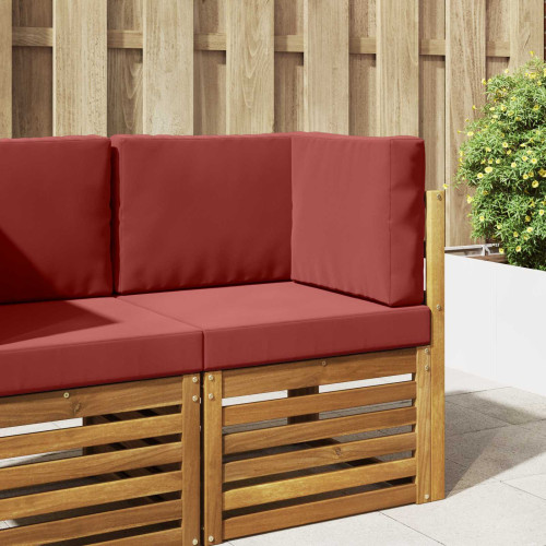 vidaXL Utomhus Soffa Kudde 3 pcs Vinröd Polyester - Stols- & Soffdynor