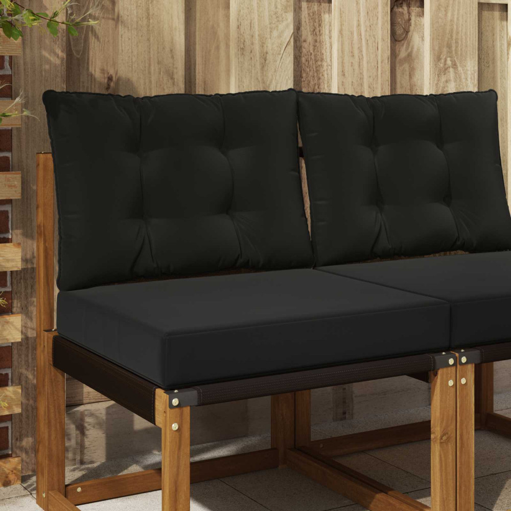 Produktbild för Utomhus Soffa Kudde 2 pcs Svart Polyester
