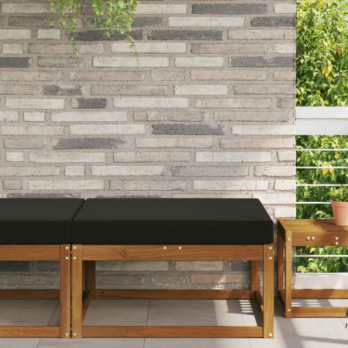 vidaXL Utomhus Soffa Kudde Svart 80 x 80 x 8 cm Polyester