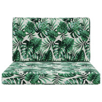 Produktbild för Utomhus Soffa Kudde 2 pcs Bladmönster Polyester
