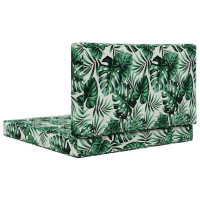 Produktbild för Utomhus Soffa Kudde 2 pcs Bladmönster Polyester
