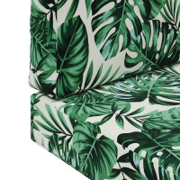 Produktbild för Utomhus Soffa Kudde 2 pcs Bladmönster Polyester