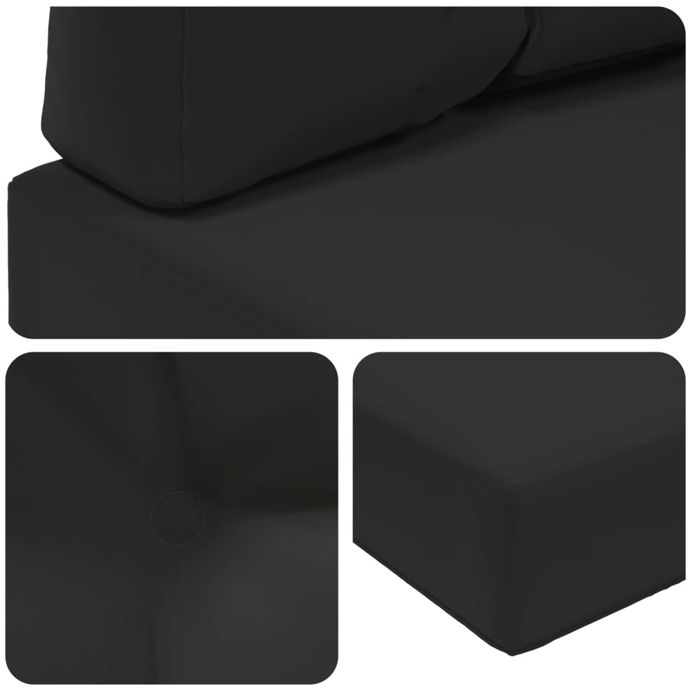 Produktbild för Utomhus Soffa Kudde 2 pcs Svart Polyester