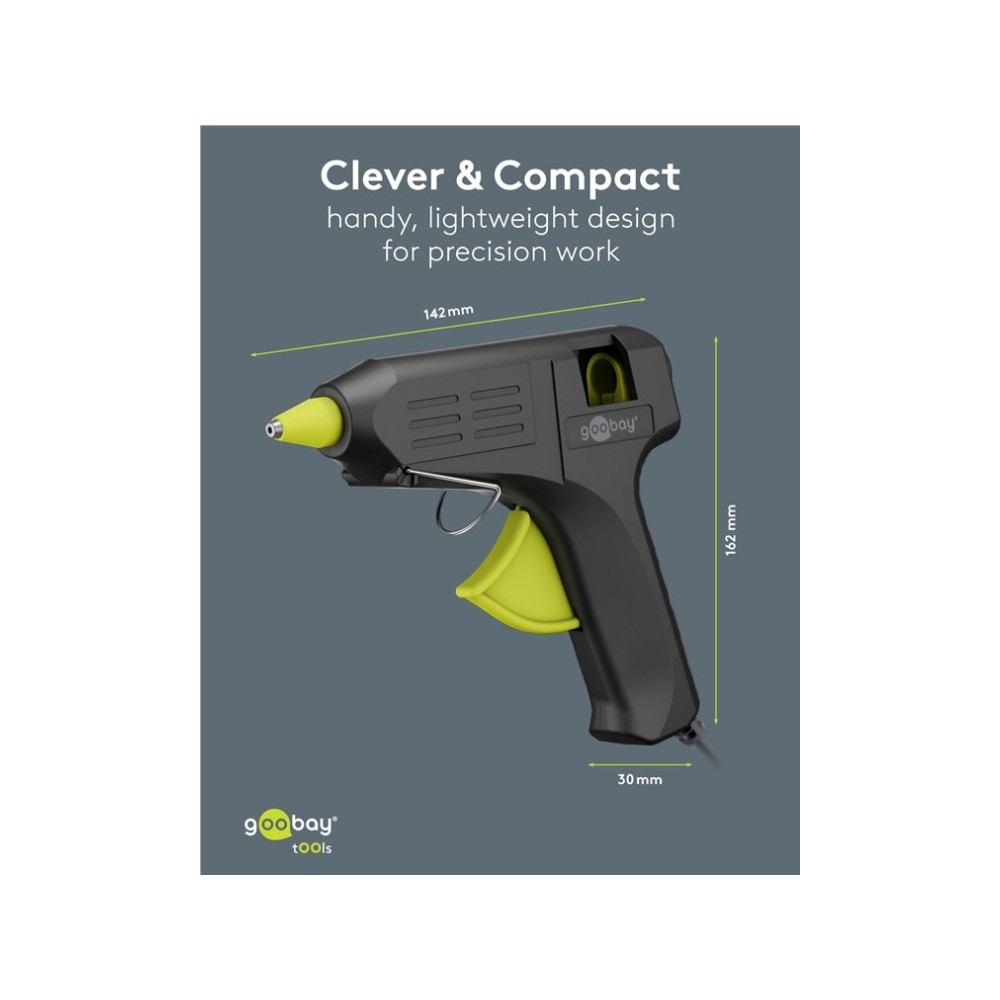 Produktbild för Goobay 77826, Limpistol, Svart, 190 ° C, AC, 40 W, 110