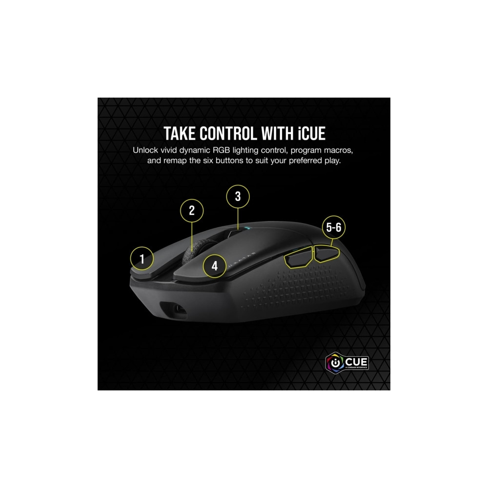 Produktbild för CORSAIR Gaming KATAR ELITE - mus - USB-C, Bluetooth, 2.4 GHz