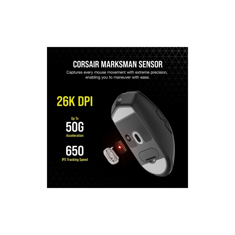 Produktbild för CORSAIR Gaming KATAR ELITE - mus - USB-C, Bluetooth, 2.4 GHz