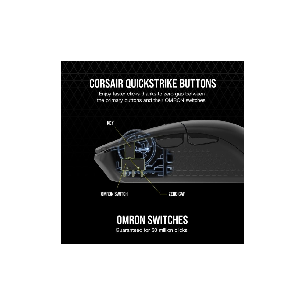 Produktbild för CORSAIR Gaming KATAR ELITE - mus - USB-C, Bluetooth, 2.4 GHz