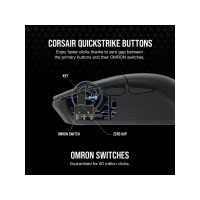 Produktbild för CORSAIR Gaming KATAR ELITE - mus - USB-C, Bluetooth, 2.4 GHz
