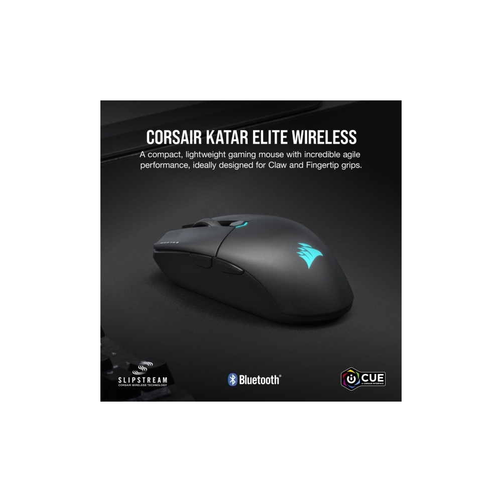 Produktbild för CORSAIR Gaming KATAR ELITE - mus - USB-C, Bluetooth, 2.4 GHz