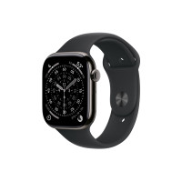 Produktbild för Apple Watch Series 11 (GPS + Cellular) - skiffer titan - smart klocka med sportband - svart - 64 GB