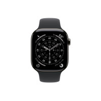 Produktbild för Apple Watch Series 11 (GPS + Cellular) - skiffer titan - smart klocka med sportband - svart - 64 GB