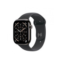 Produktbild för Apple Watch Series 11 (GPS + Cellular) - skiffer titan - smart klocka med sportband - svart - 64 GB