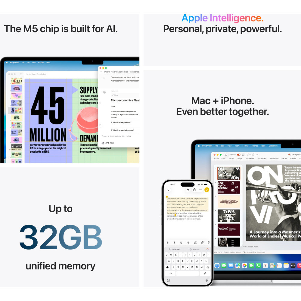 Produktbild för Apple MacBook Air (2026) Midnatt Apple M5 10/8 16GB 512GB 13.6"
