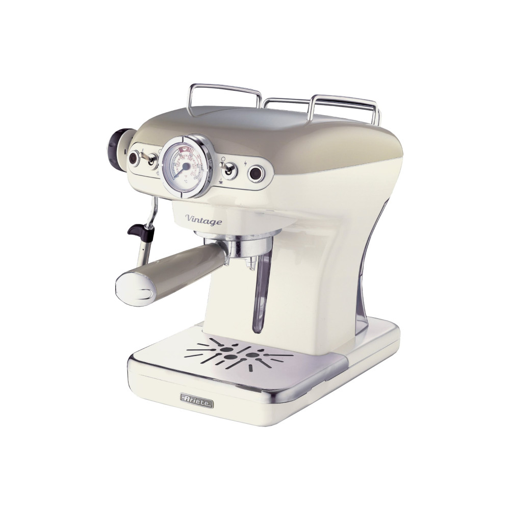 Produktbild för Ariete Vintage 1389 - kaffemaskin med mjölkskummare - 15 bar - beige