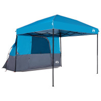 Produktbild för Campingtältset med tak med lagring 2 pcs Blå Taffeta och tyg