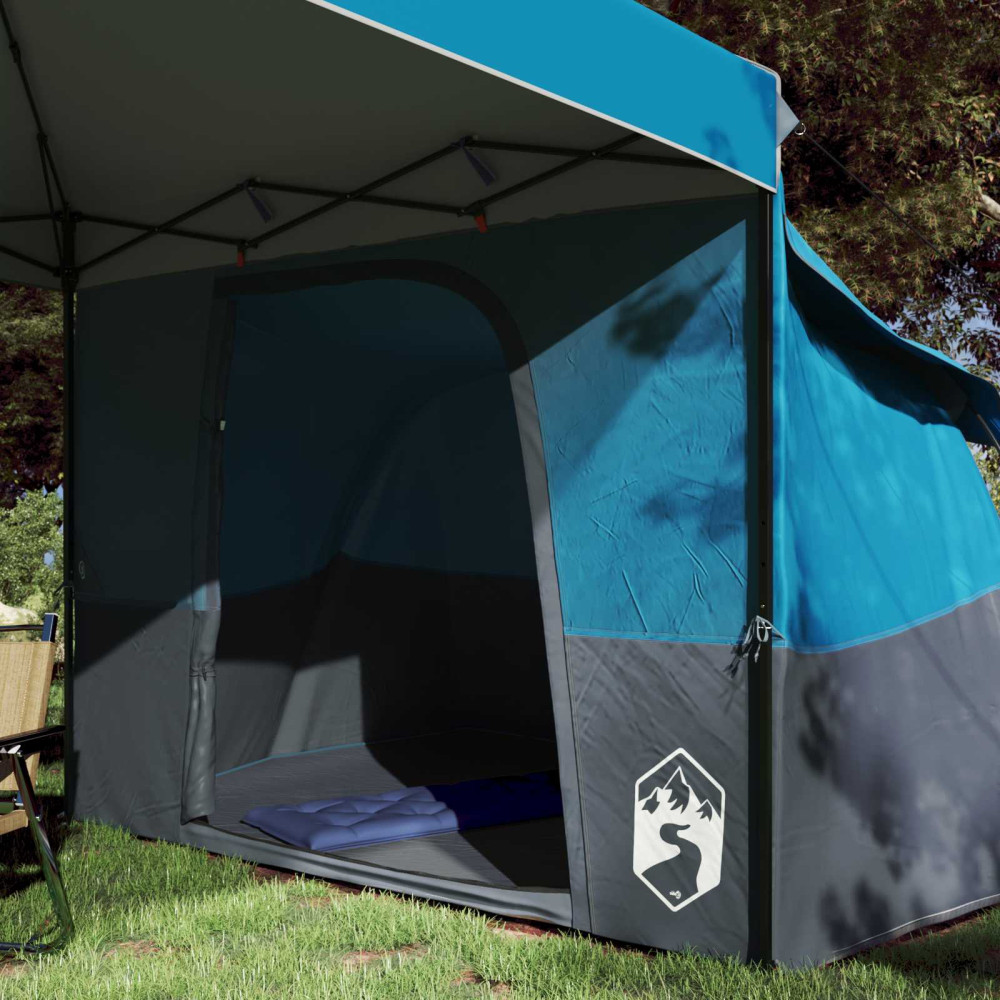 Produktbild för Campingtältset med tak med lagring 2 pcs Blå Taffeta och tyg