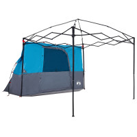 Produktbild för Campingtältset med tak med lagring 2 pcs Blå Taffeta och tyg