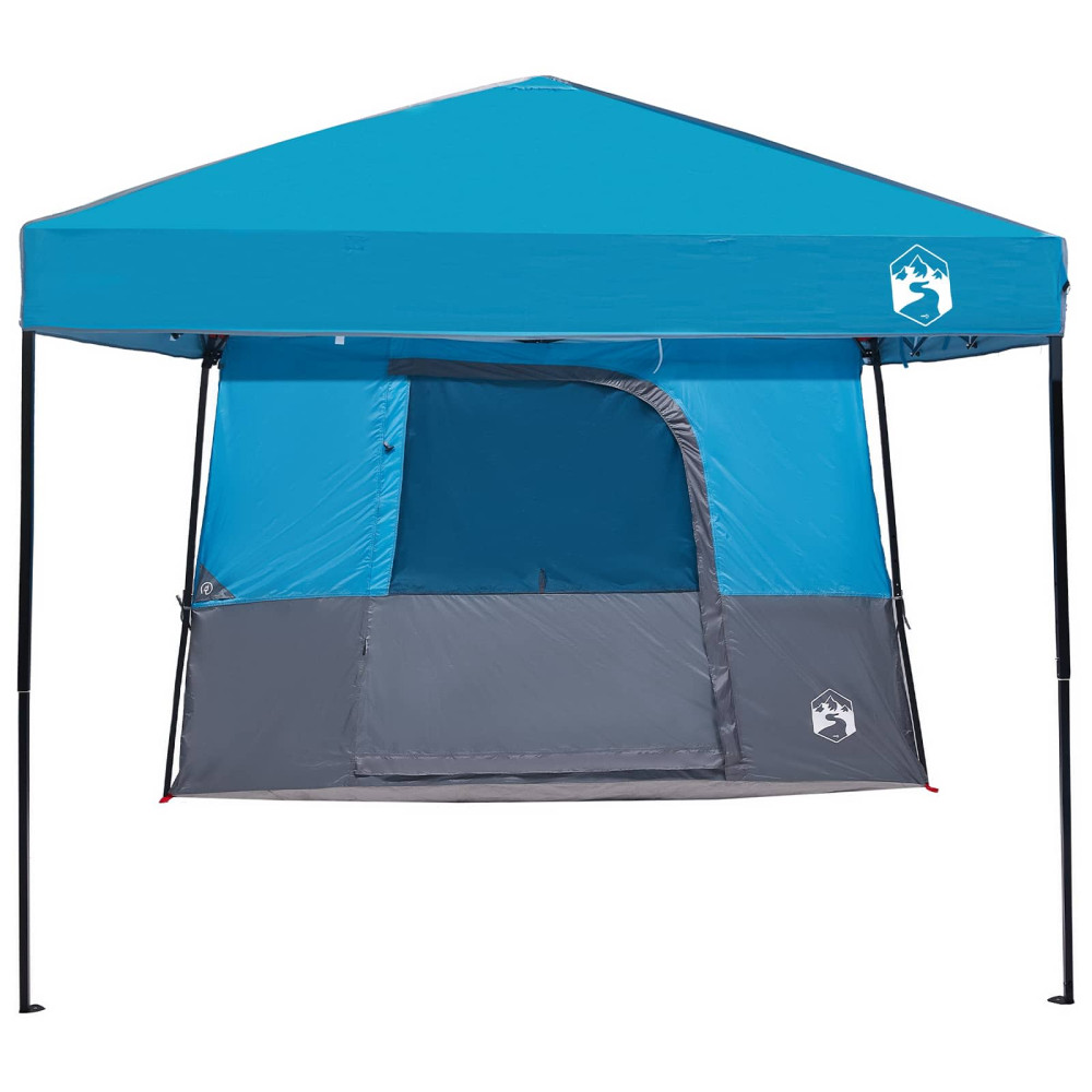 Produktbild för Campingtältset med tak med lagring 2 pcs Blå Taffeta och tyg