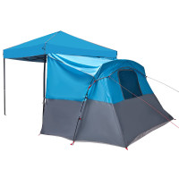 Produktbild för Campingtältset med tak med lagring 2 pcs Blå Taffeta och tyg