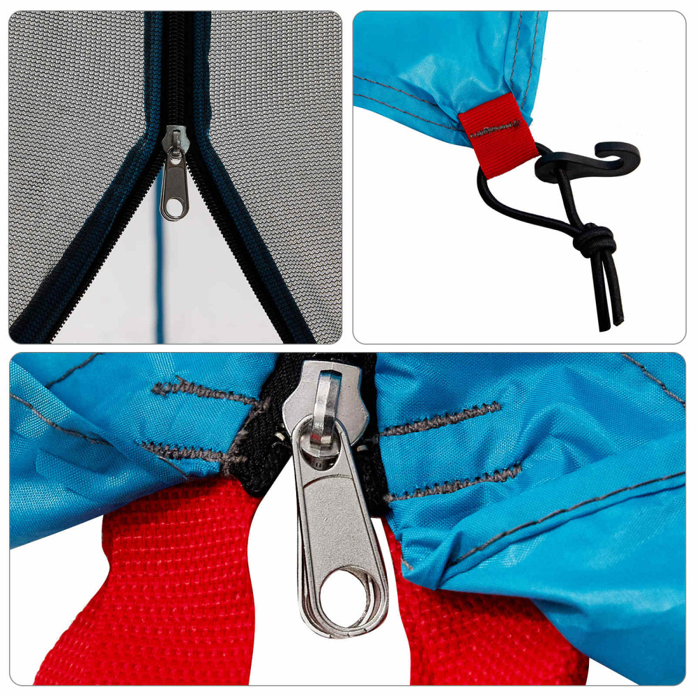 Produktbild för Campingtältset med tak med lagring 2 pcs Blå Taffeta och tyg