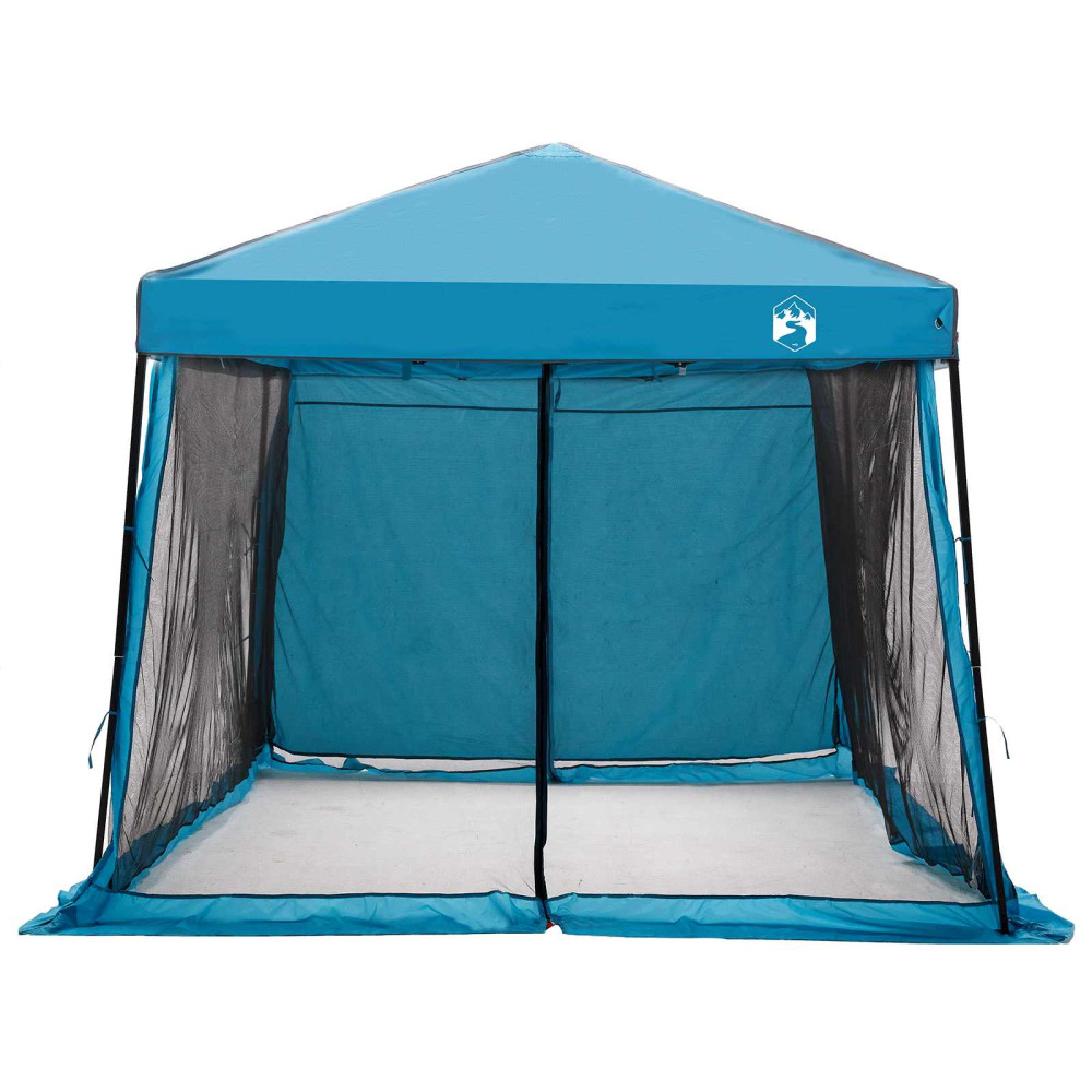 Produktbild för Campingtältset med tak med lagring 2 pcs Blå Taffeta och tyg