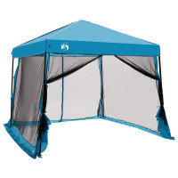 Produktbild för Campingtältset med tak med lagring 2 pcs Blå Taffeta och tyg