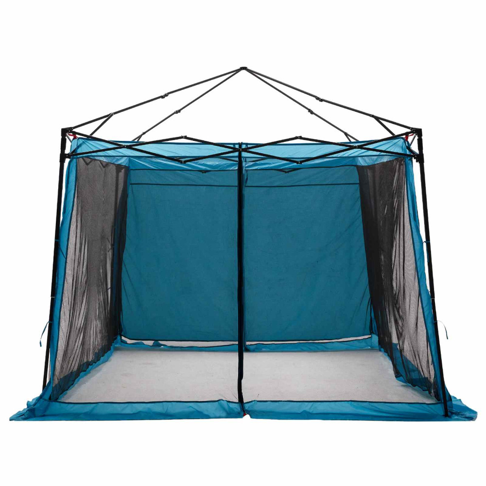 Produktbild för Campingtältset med tak med lagring 2 pcs Blå Taffeta och tyg