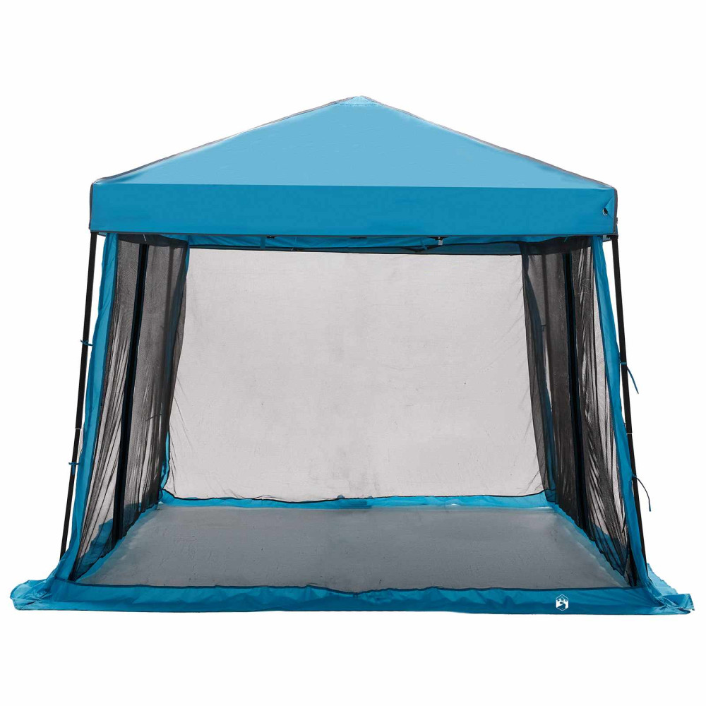 Produktbild för Campingtältset med tak med lagring 2 pcs Blå Taffeta och tyg