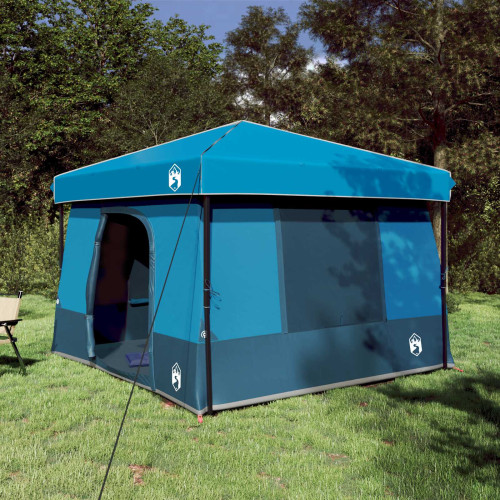vidaXL Campingtältset med tak med lagring 2 pcs Blå Taffeta och tyg