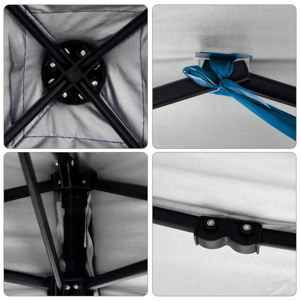 Produktbild för Campingtältset med tak med lagring 2 pcs Blå Taffeta och tyg