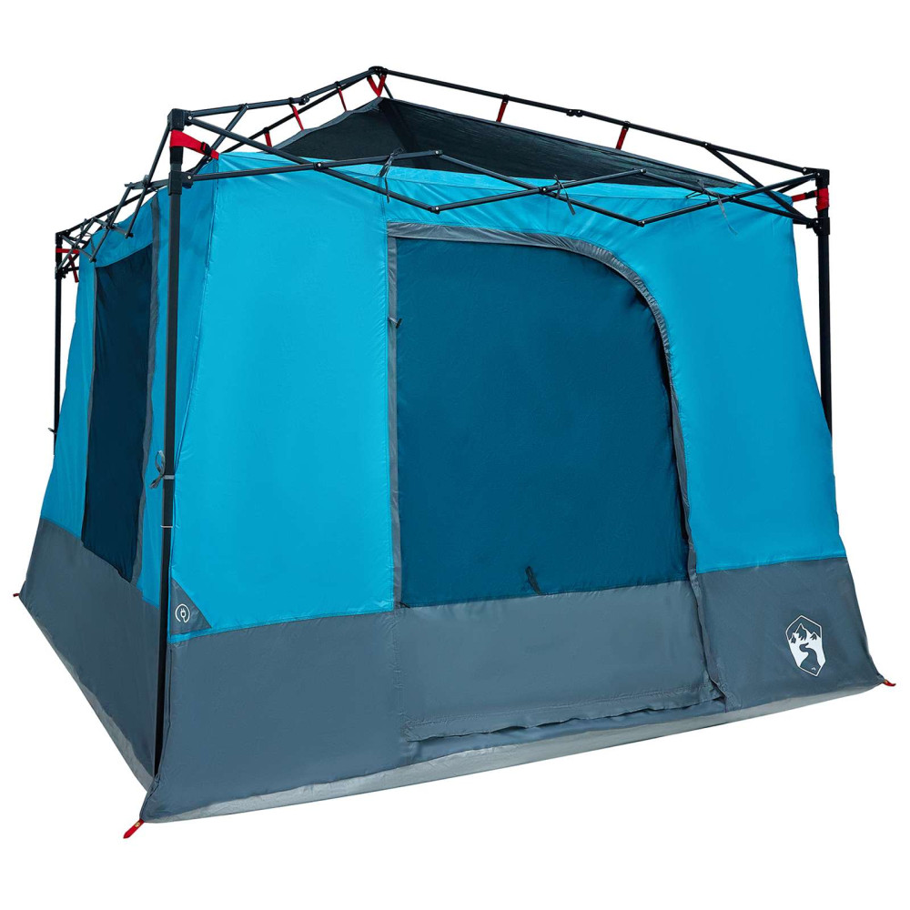 Produktbild för Campingtältset med tak med lagring 2 pcs Blå Taffeta och tyg