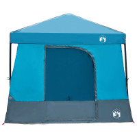 Produktbild för Campingtältset med tak med lagring 2 pcs Blå Taffeta och tyg